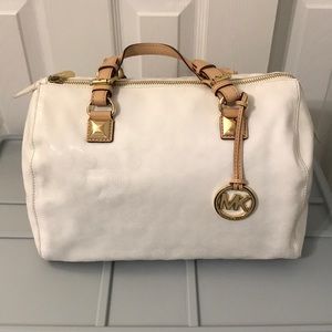 Michael Kors Large Satchel in White